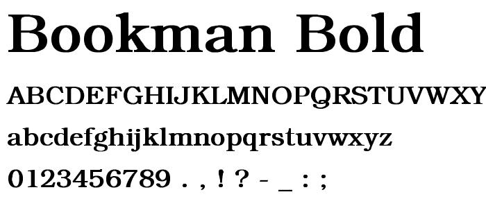 Bookman Bold font